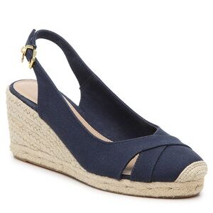Lauren Ralph Lauren Navy Espadrille Wedge Sandals